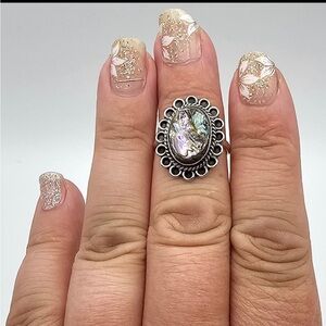 Vintage Sterling Silver Mexico Abalone Ring